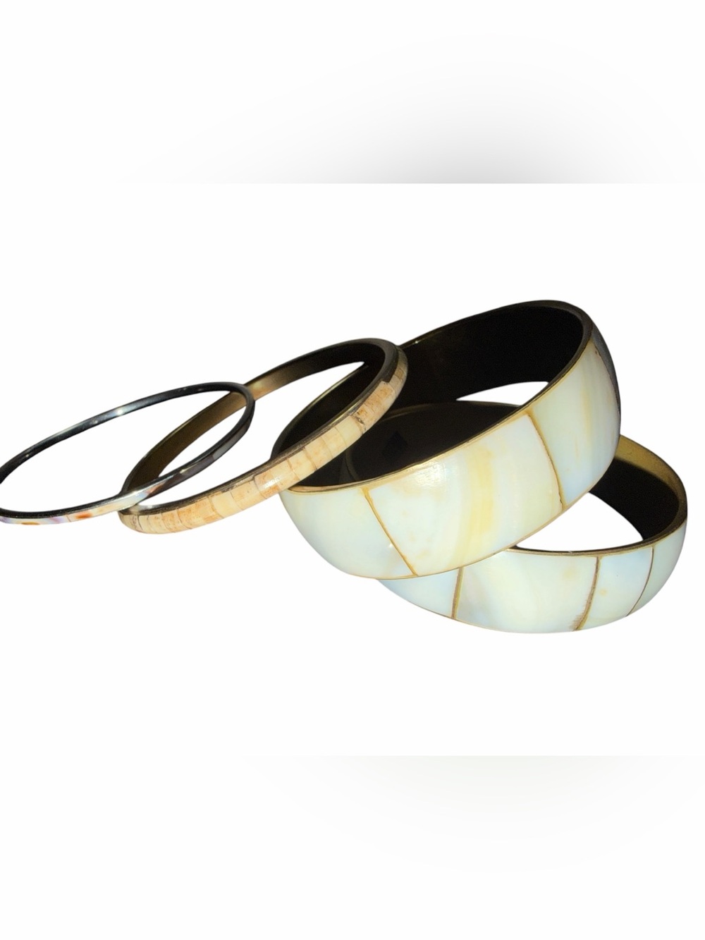 Vintage brass‎ with Mother of pearl Gold Bangle Set